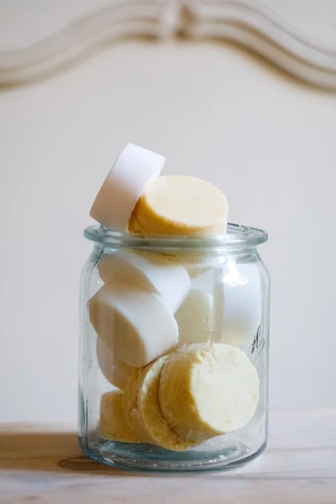 Selbestgesiedete Seifen in einem Glas